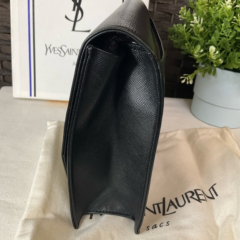 Yves Saint Laurent Vintage Black Leather Clutch - Picture 6 of 11